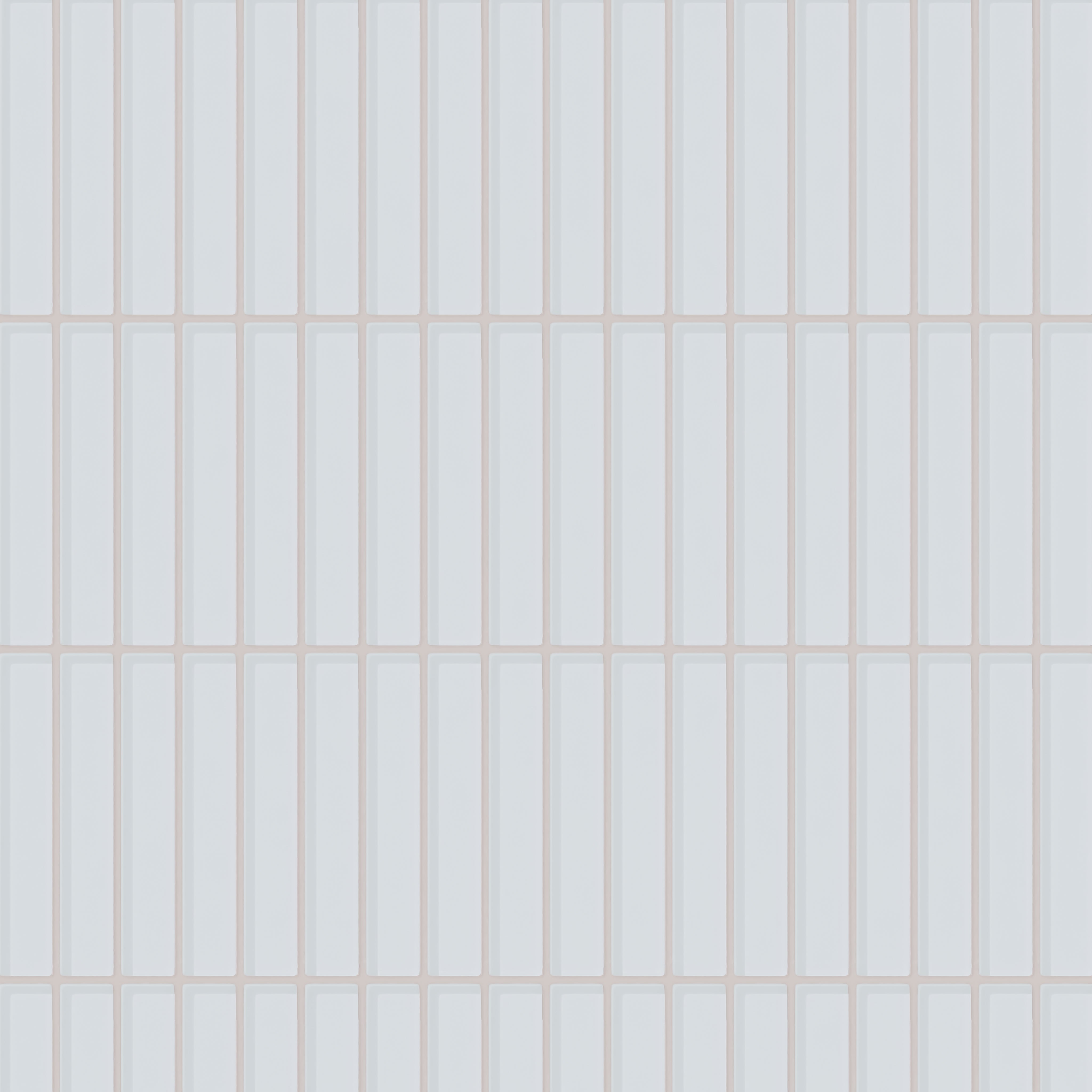 1x6 Straight Set Sheeted Glass Mosaic Tile in Snowy Owl Gloss