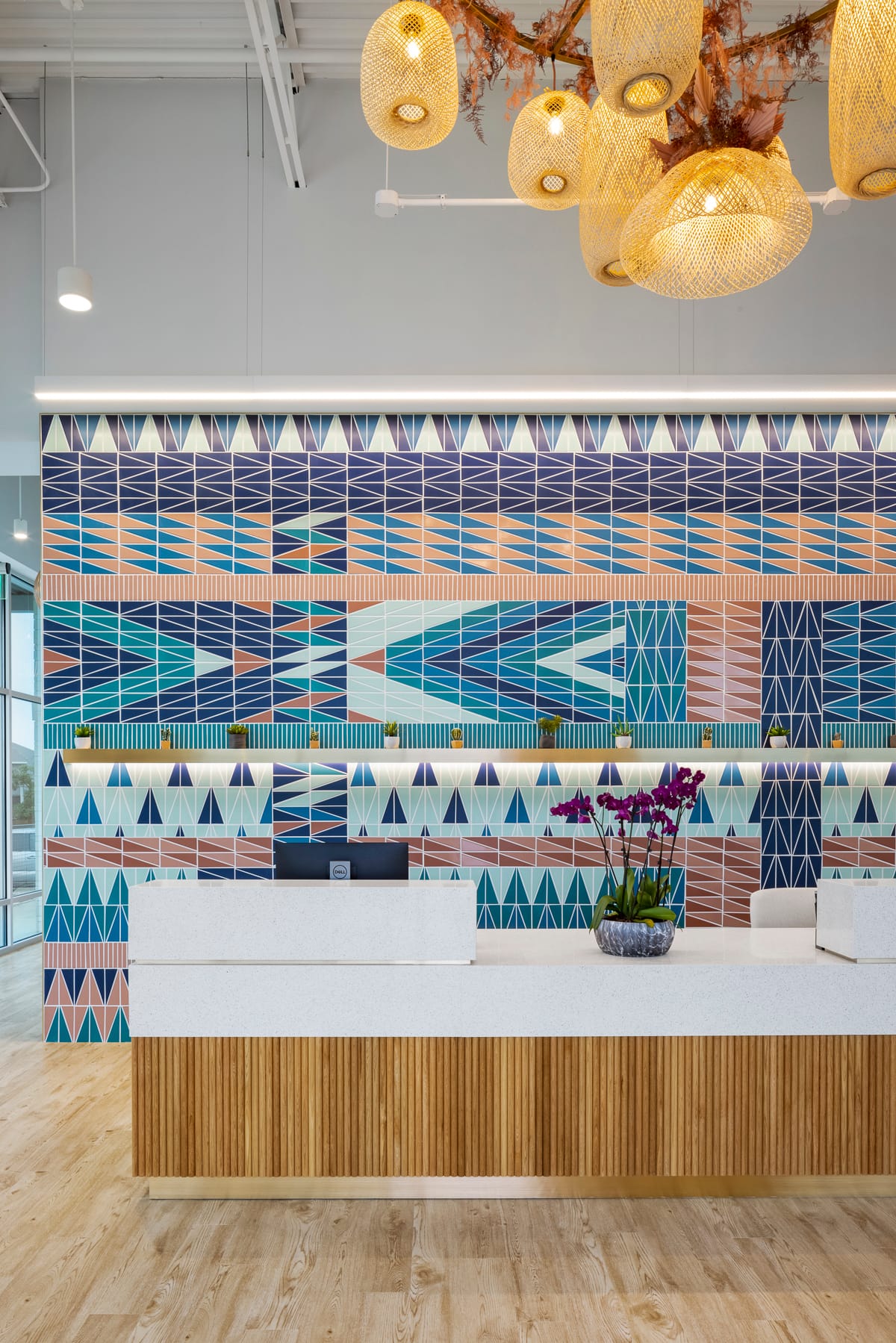 Right Scalene Triangle Original Ceramic Tile in Adriatic Sea Matte