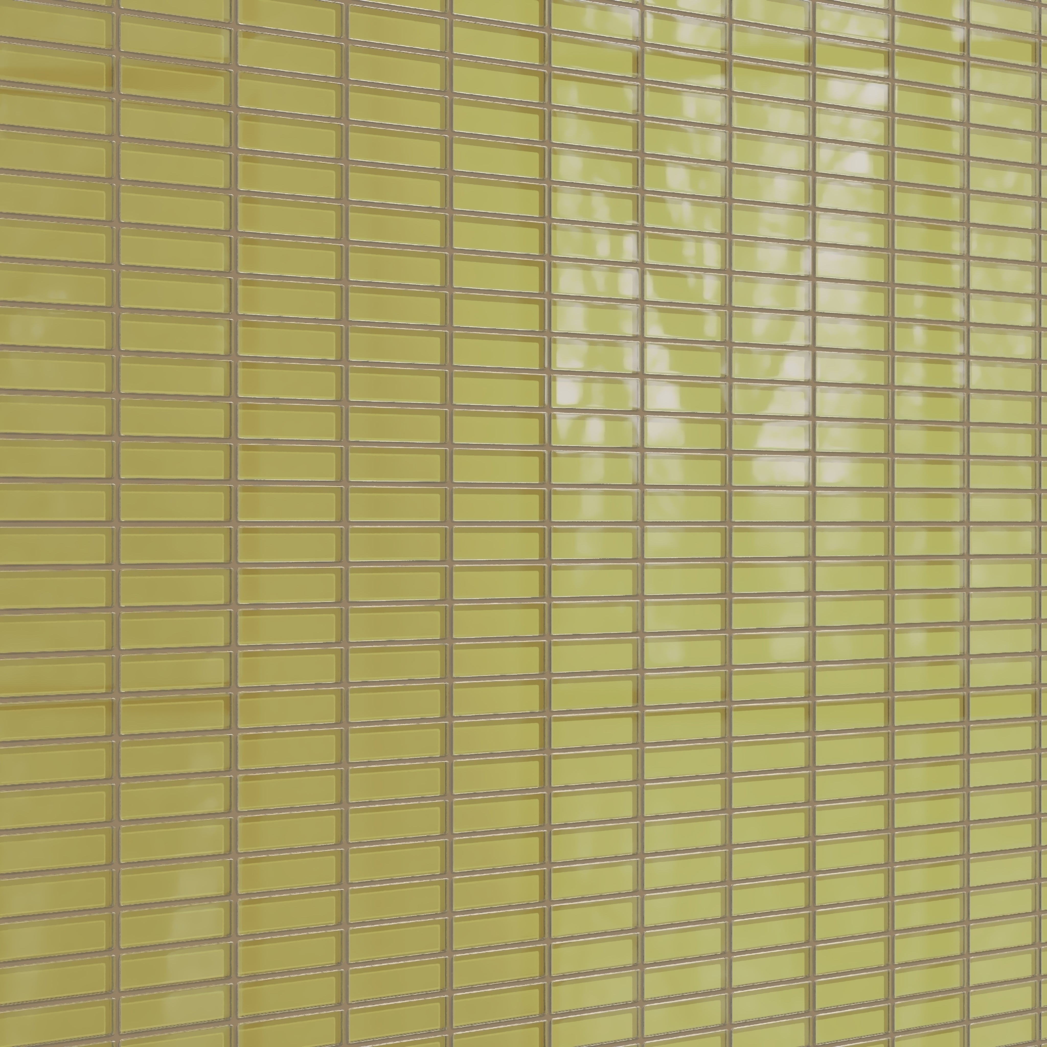 1x4 Straight Set Sheeted Glass Mosaic Tile in Pine Siskin Gloss