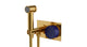 Foundry One Handle Wall Mount Bidet Trim with Groove Ceramic Knob Handle in French Brass