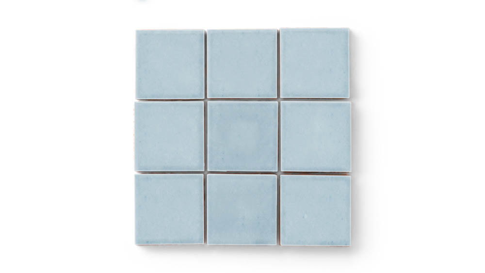 3x3 Straight Set Sheeted Original Ceramic Mosaic Tile in Crater Lake Gloss