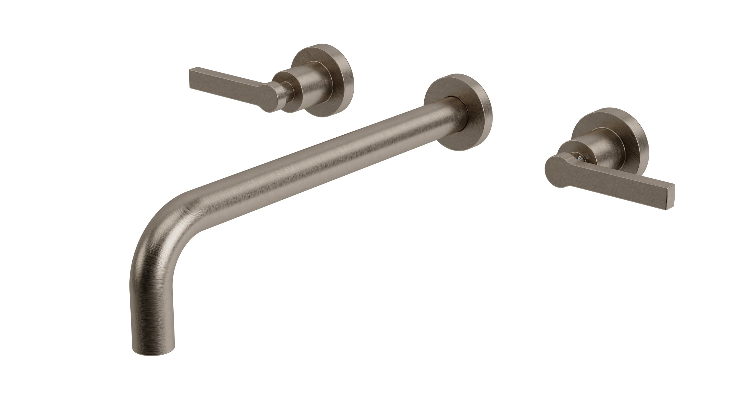 Flatiron Two Handle Wall Mount 12" Lavatory Faucet with Linear Lever Handles