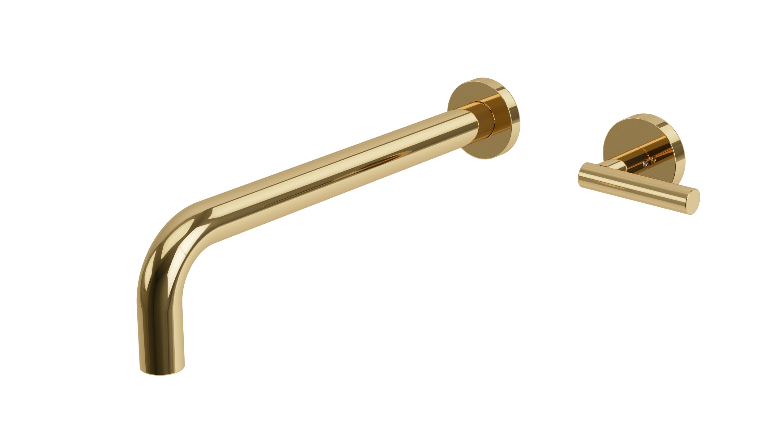 Contour One Handle Wall Mount 12" Lavatory Faucet with Soft Lever Handle