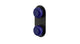 Foundry Two Handle Wall Mount Shower Trim with Pebble Ceramic Knob Handles in Blackened Nickel