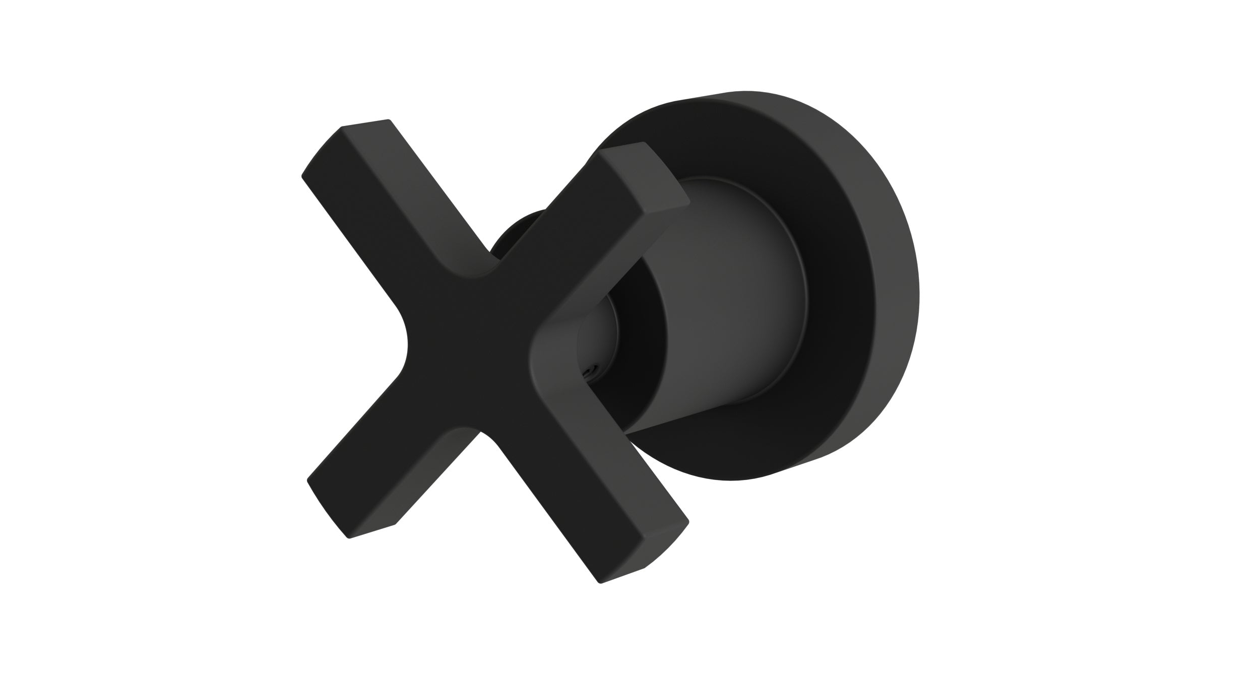 Flatiron One Handle Wall Mount Diverter/Volume Control Shower Trim with Linear Cross Handle in Matte Black
