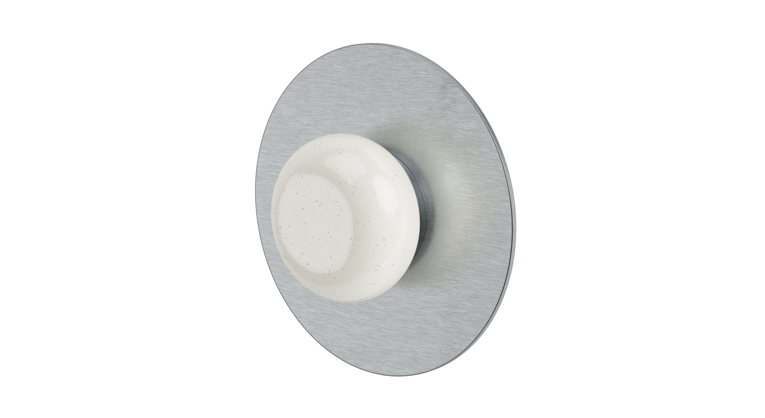 Foundry One Handle Wall Mount Shower Trim with Pebble Ceramic Knob Handle in Satin Chrome