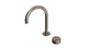 Foundry One Handle Deck Mount Gooseneck Lavatory Faucet with Barrel Knob Handle in Antique Nickel