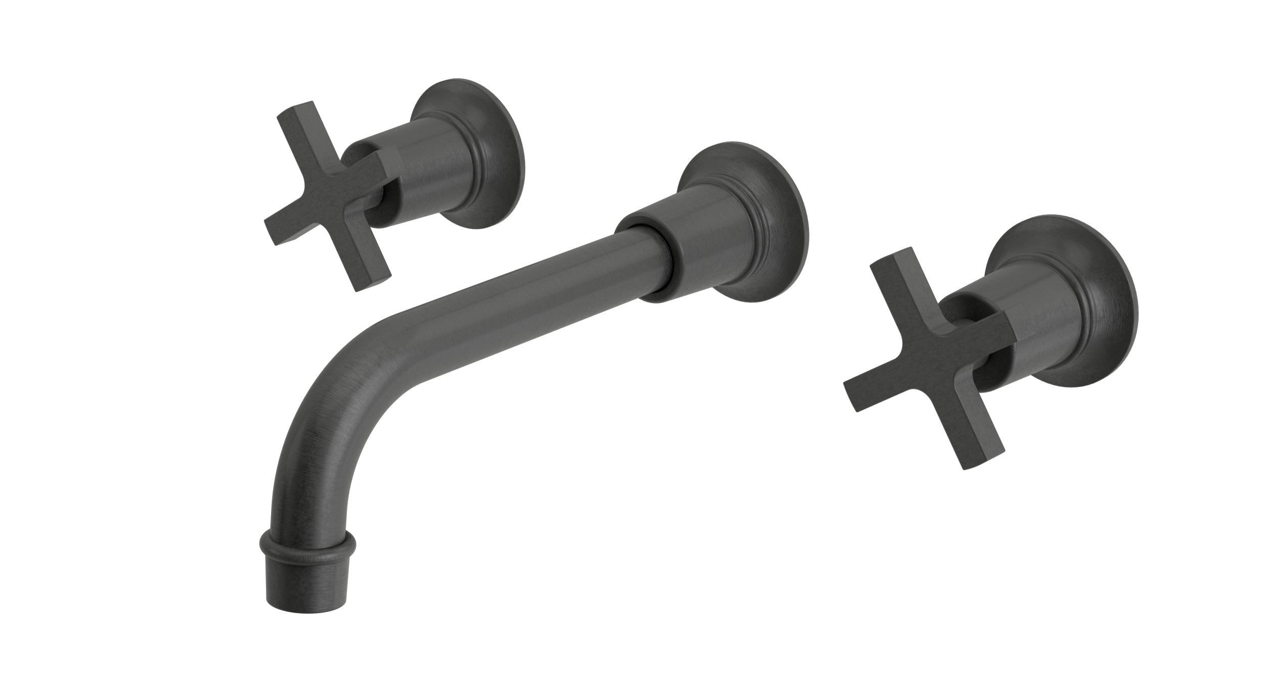 Emerson Two Handle Wall Mount 8.25" Lavatory Faucet with Classic Cross Handles in Blackened Nickel