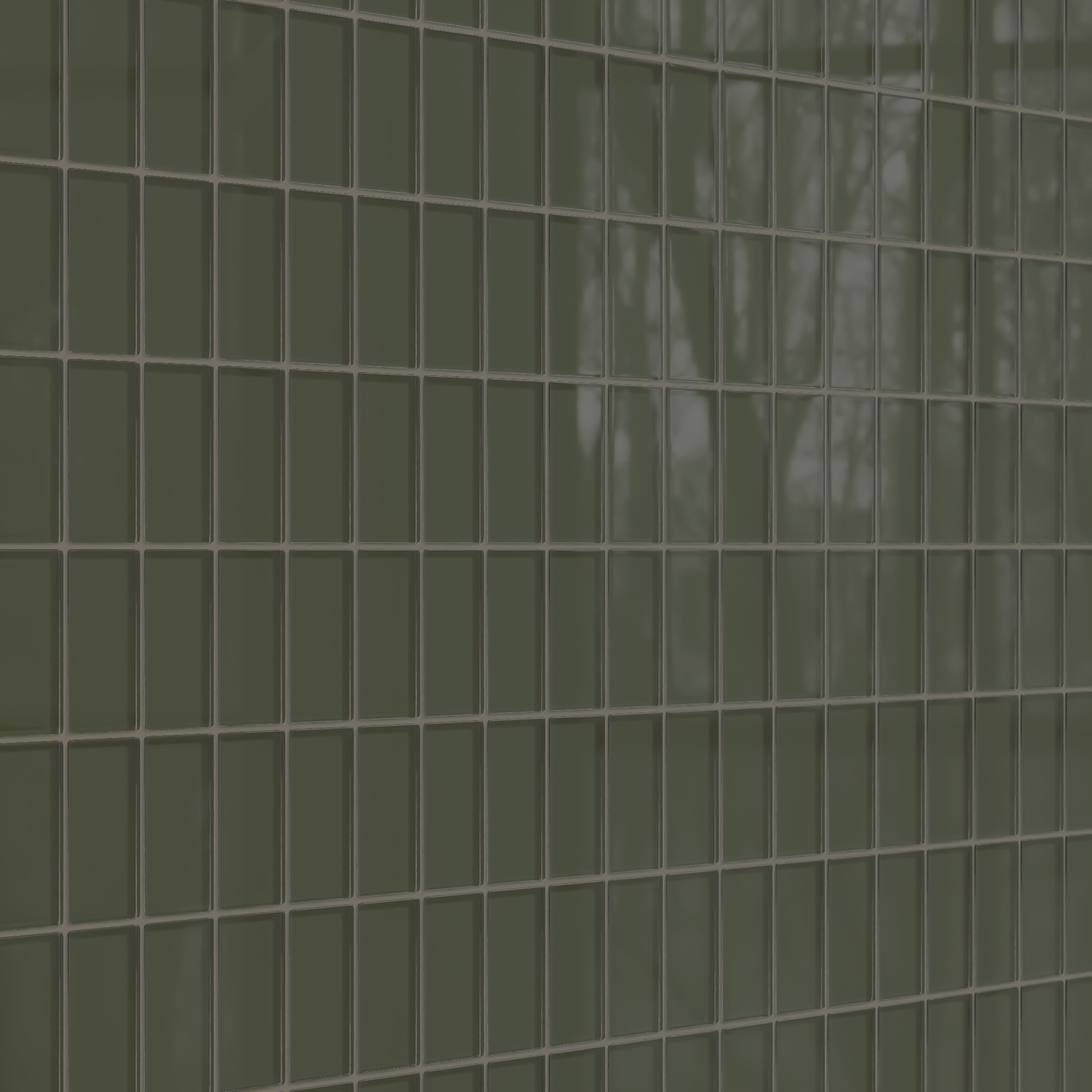2x4 Straight Set Sheeted Glass Mosaic Tile in Roadrunner Gloss