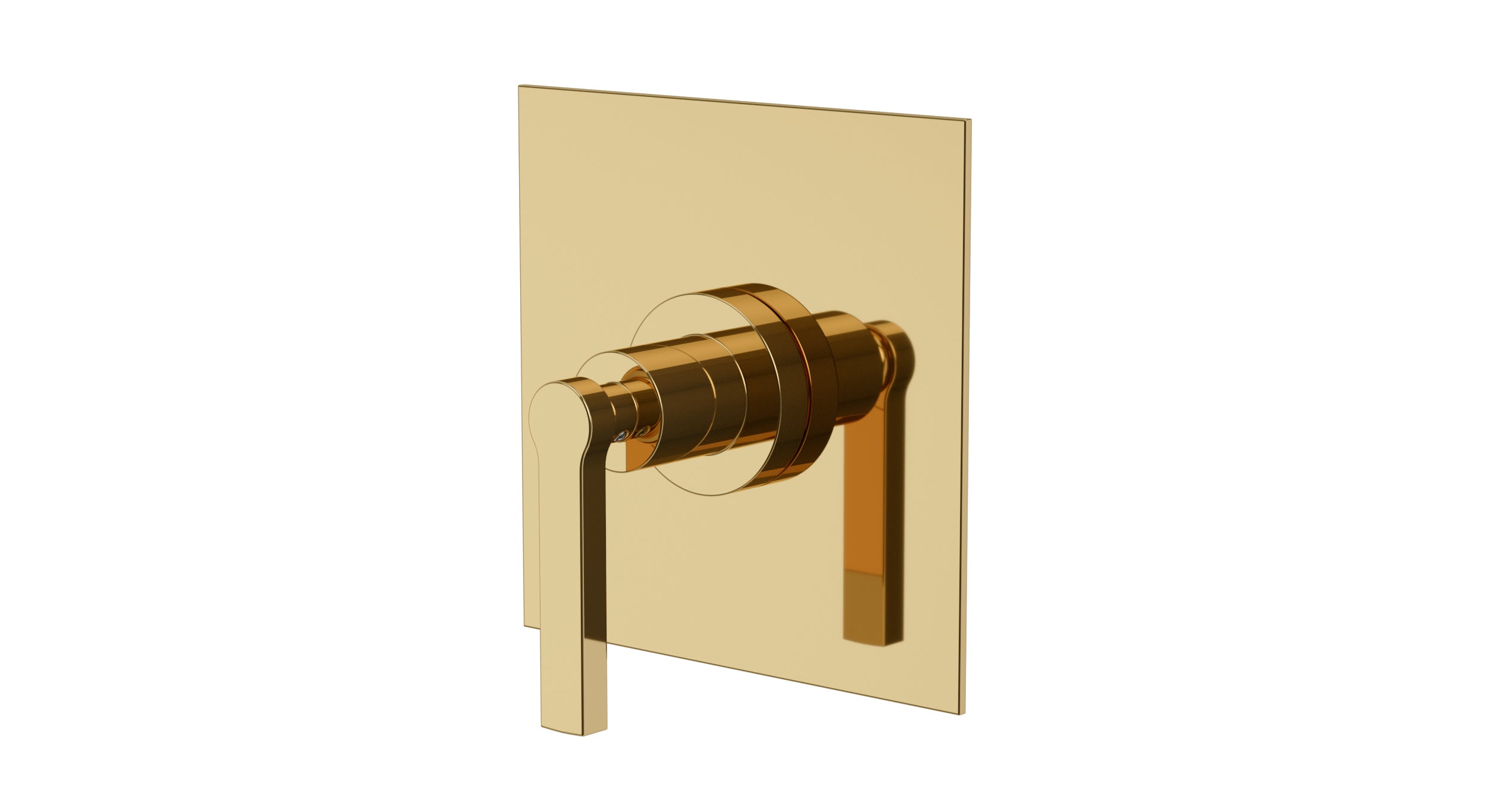 Flatiron One Handle Wall Mount Shower Trim with Linear Lever Handle in Polished Brass