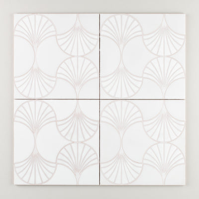 8x8 Handpainted Sample Sensu  in White Motif