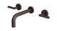 Contour Two Handle Wall Mount 7.5" Lavatory Faucet with Soft Lever Handles in Architectural Copper