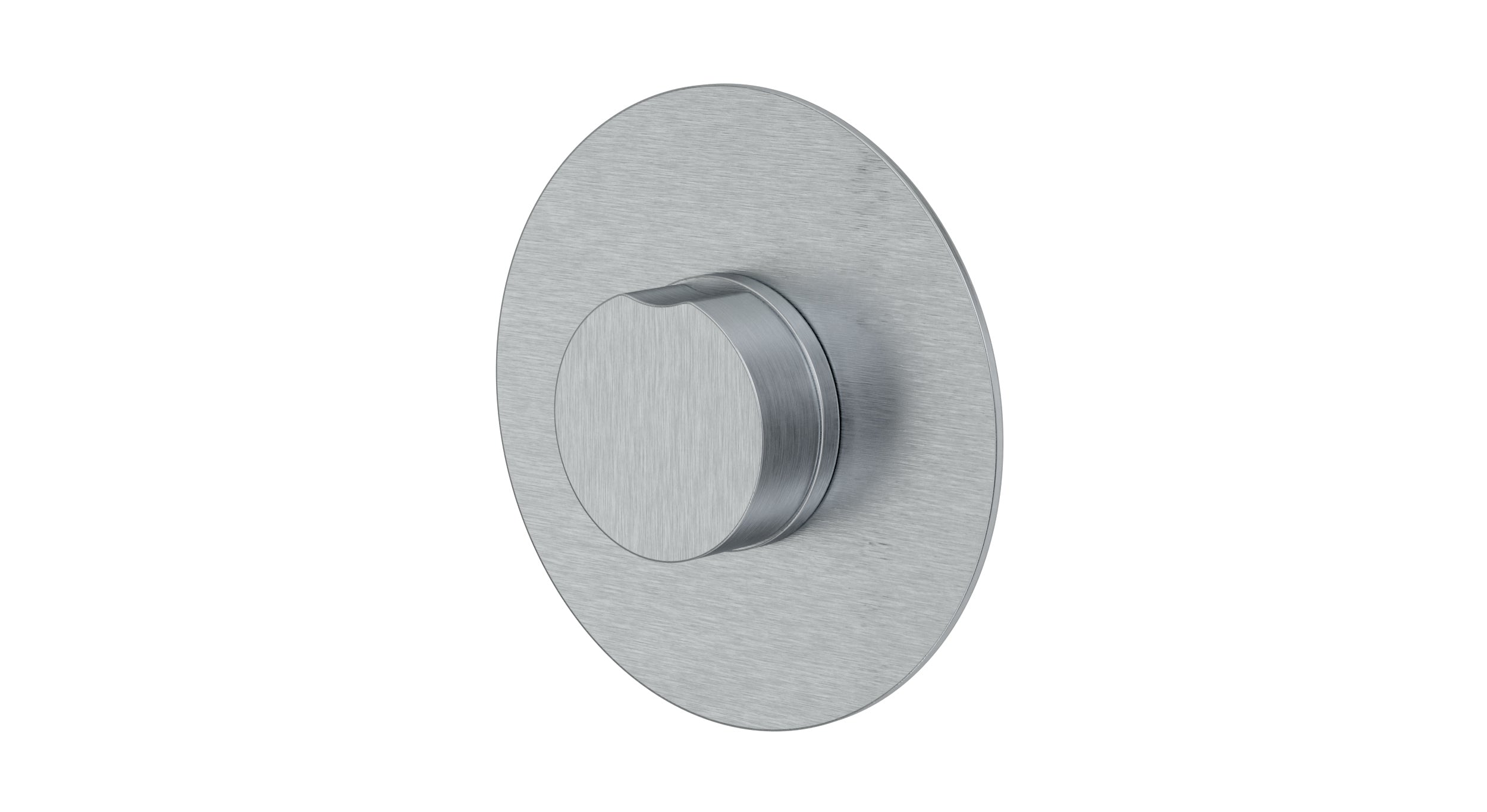 Foundry One Handle Wall Mount Shower Trim with Barrel Knob Handle in Satin Chrome