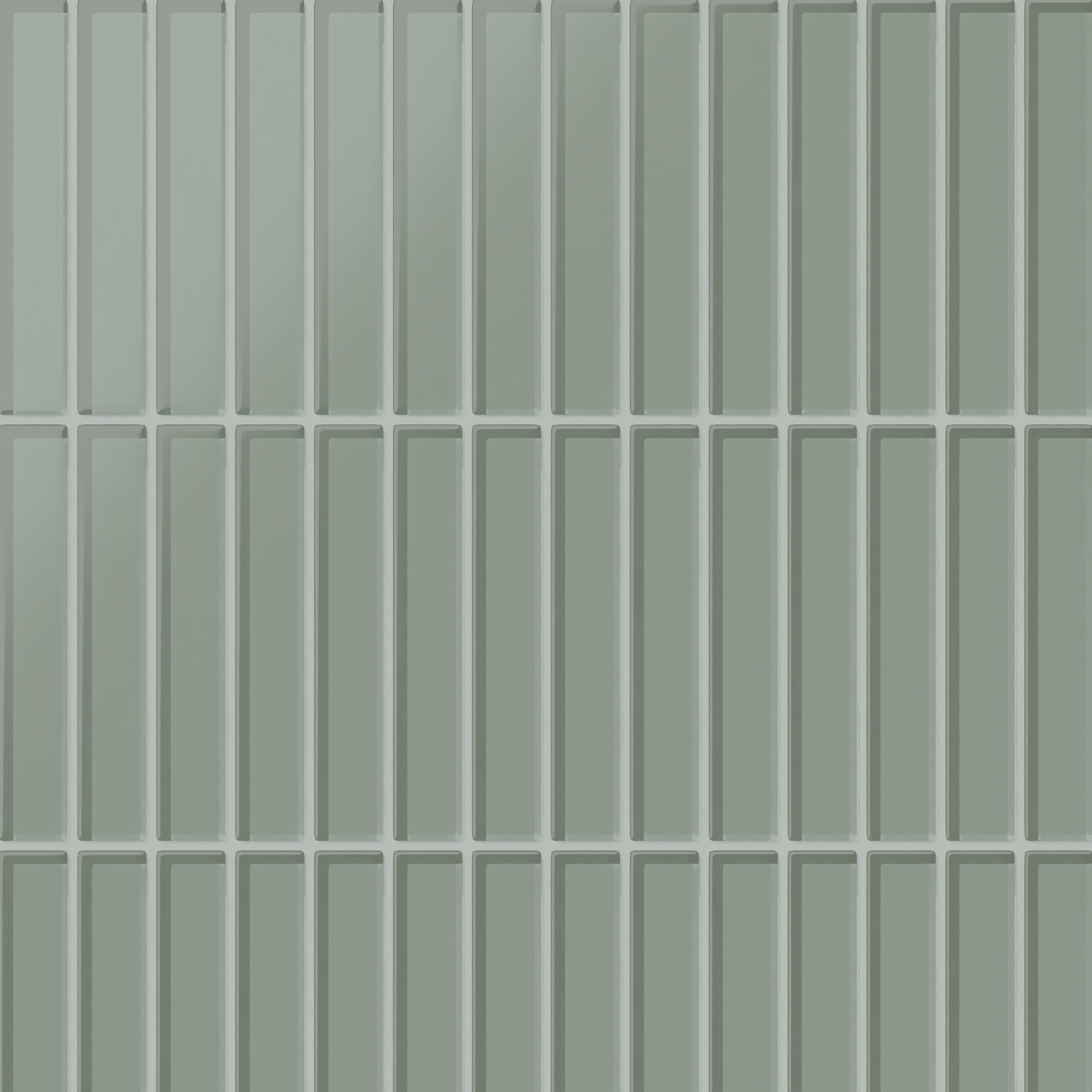 1x6 Straight Set Sheeted Glass Mosaic Tile in Hummingbird Matte