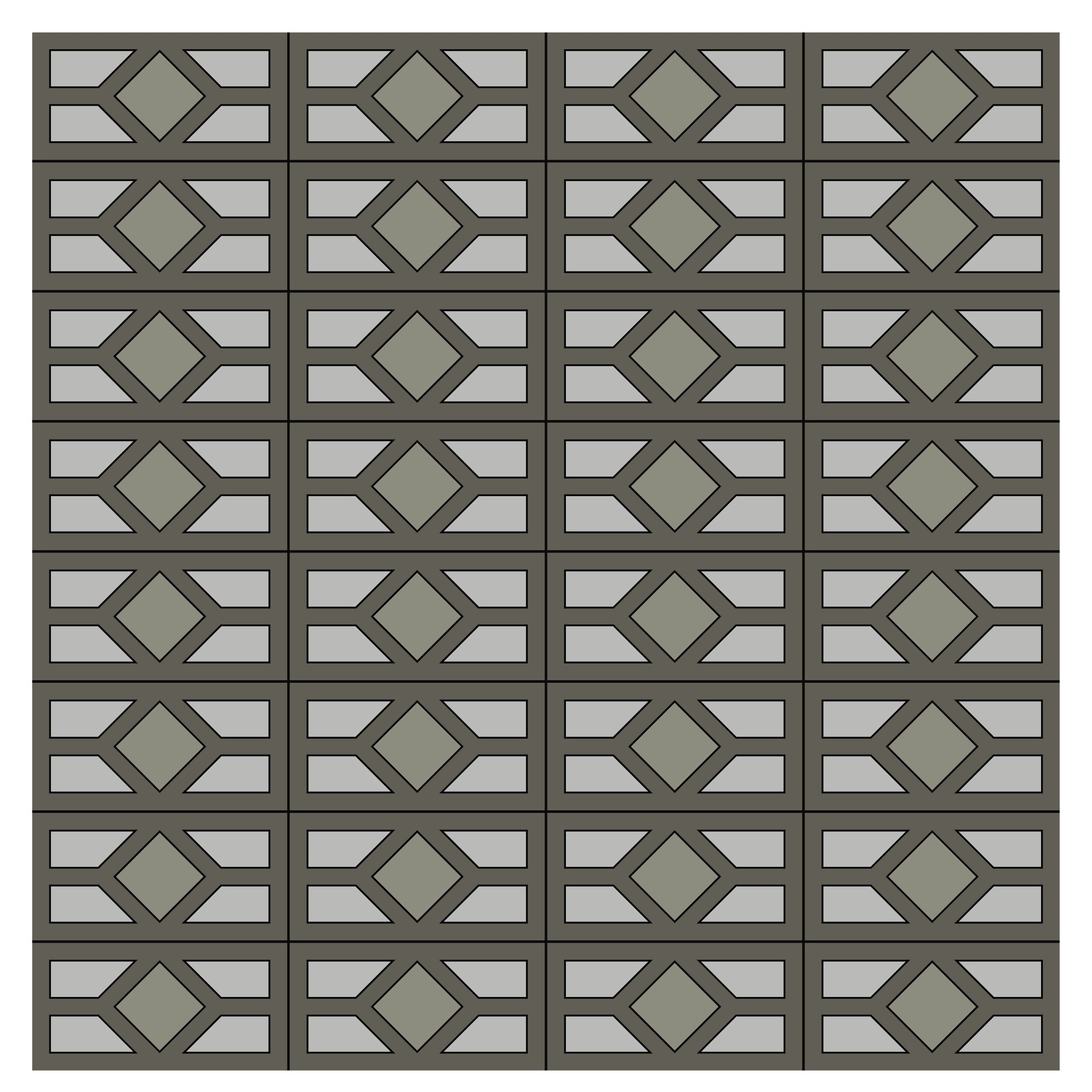 6x12 Handpainted Tile Chicago in Grey Motif