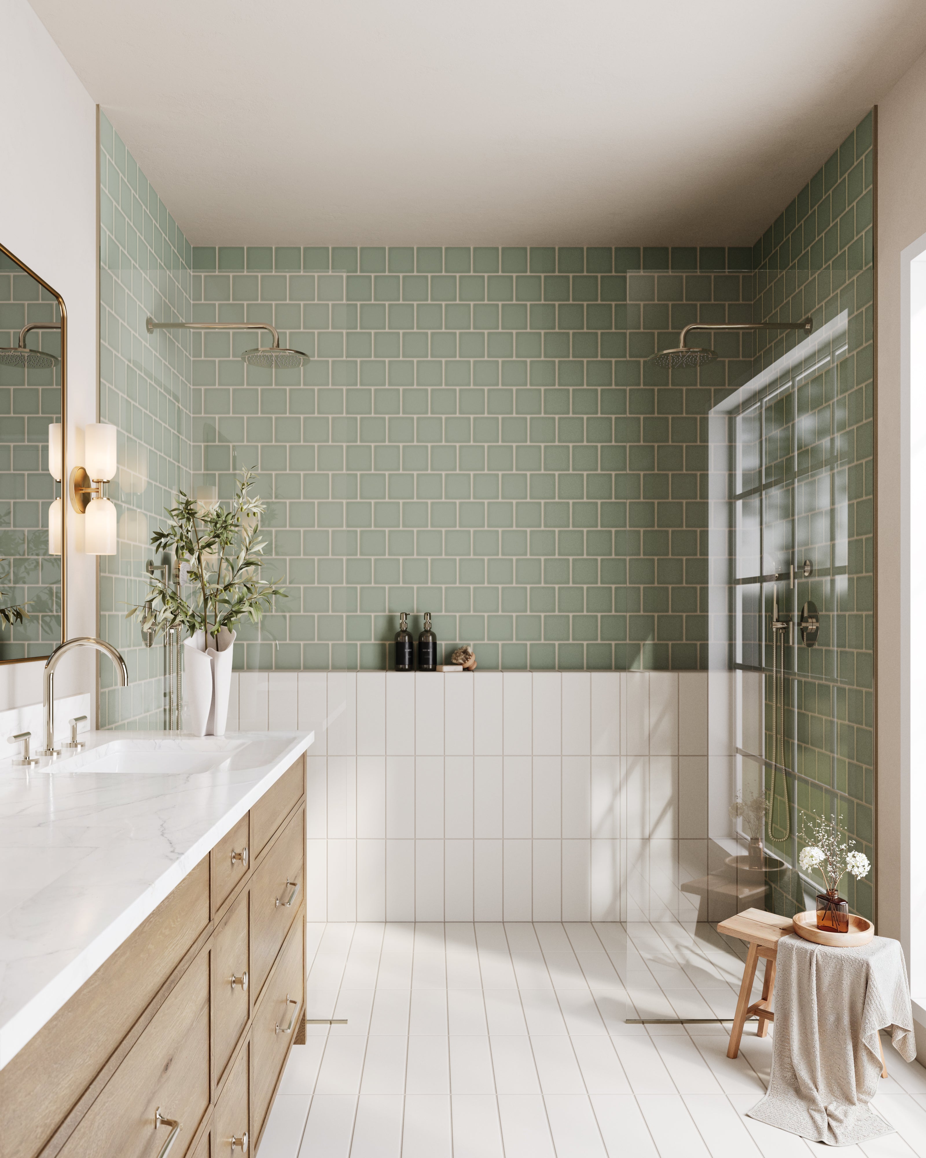 4x4 Original Ceramic Tile in Rosemary Gloss
