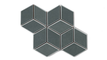 Small Diamond Sheeted - Escher Original Ceramic Mosaic Tile in Tempest Gloss