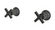 Emerson Two Handle Wall Mount Bath Trim with Classic Cross Handles in Blackened Nickel