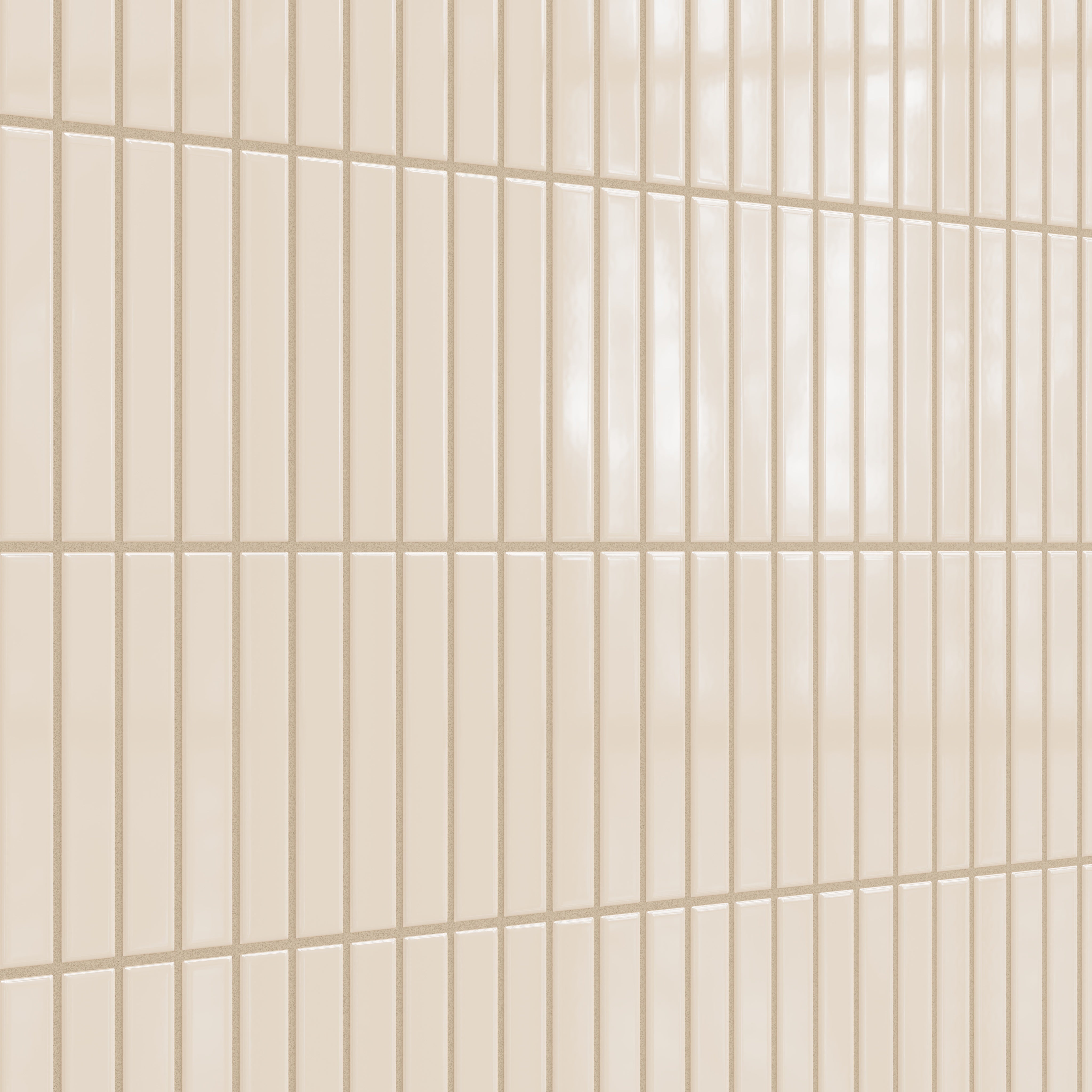 1x6 Straight Set Sheeted Original Ceramic Mosaic Tile in Ivory Gloss