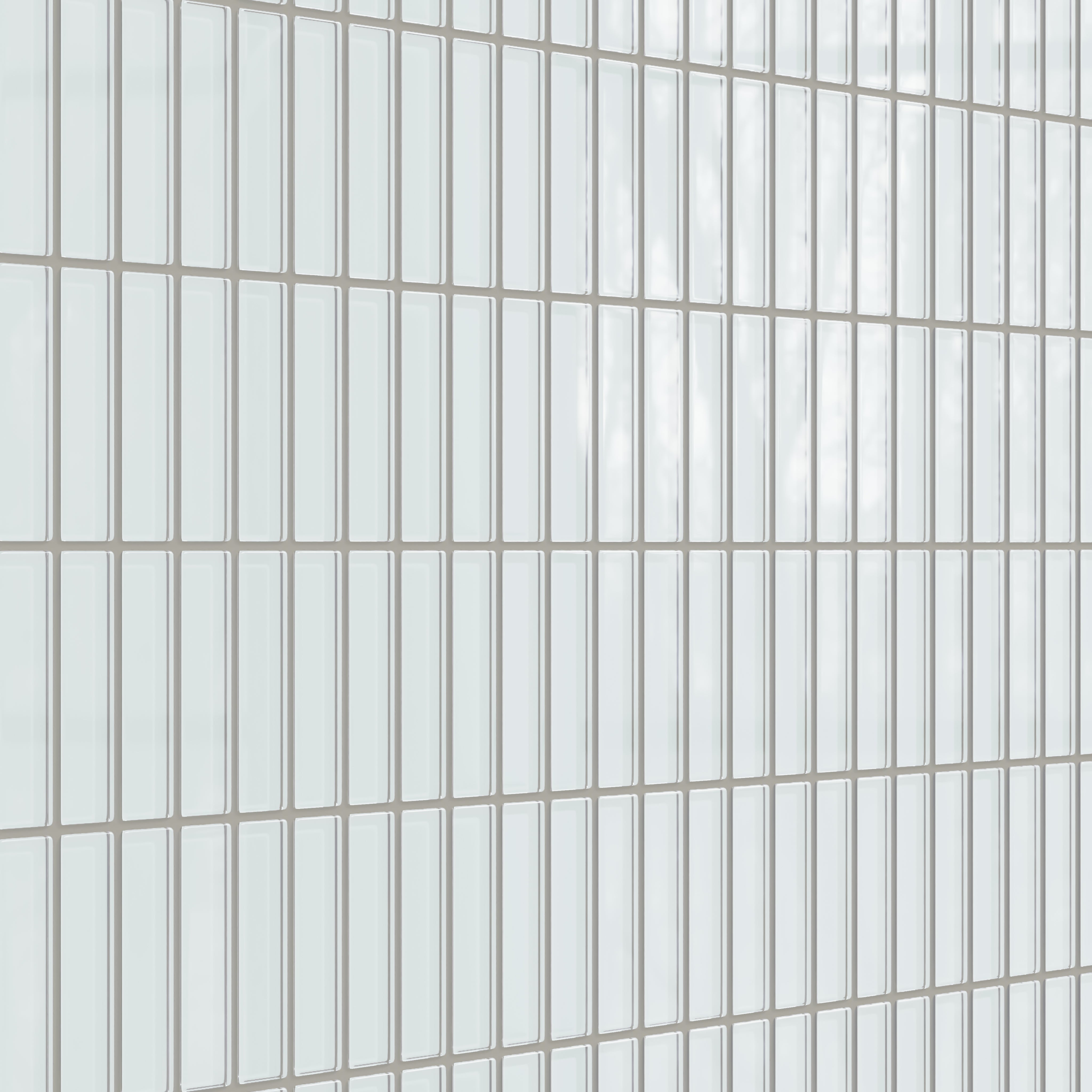 1x4 Straight Set Sheeted Glass Mosaic Tile in Warbler Gloss