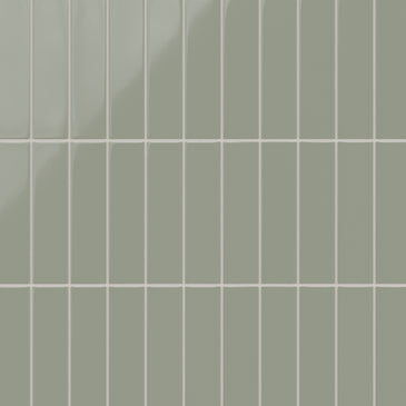 2x8 Natural Press Ceramic Tile in Terre Verte Gloss