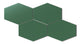 Elongated Hexagon Natural Press Ceramic Tile in Viridian Matte