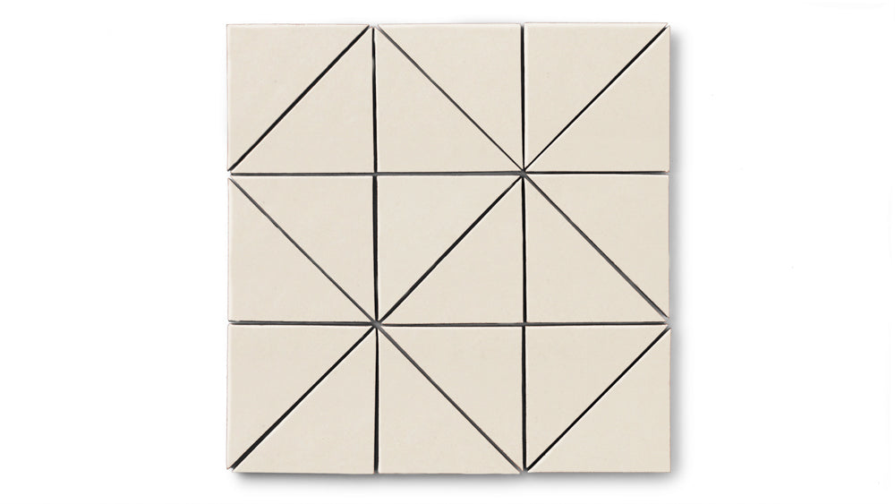 4" Triangle Original Ceramic Tile in Ivory Matte