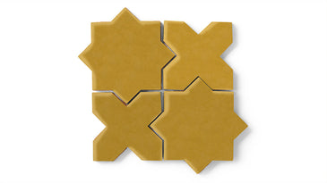 Star & Cross Original Ceramic Tile in Mustard Seed Matte