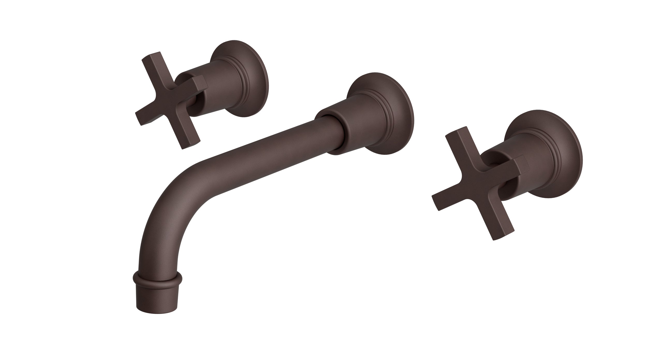 Emerson Two Handle Wall Mount 8.25" Lavatory Faucet with Classic Cross Handles in Architectural Copper