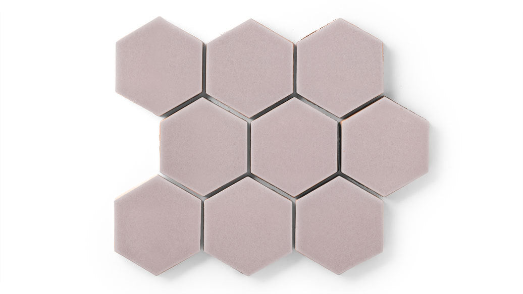 4" Hexagon Original Ceramic Tile in Painted Sky Gloss