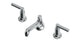 Emerson Two Handle Deck Mount Low Hexagon Lavatory Faucet with Classic Lever Handles in Polished Chrome