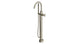 Contour One Handle Floor Mount Gooseneck Bath Trim with Hand Shower and Soft Cross Handle in French Nickel