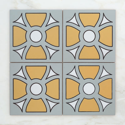 8x8 Handpainted Sample Arlington  in Yellow Motif