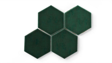 6" Hexagon Original Ceramic Tile in Evergreen Gloss