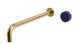 Foundry One Handle Wall Mount 12" Lavatory Faucet with Groove Ceramic Knob Handle in Satin Brass