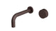 Foundry One Handle Wall Mount 7.5" Lavatory Faucet with Barrel Knob Handle in Architectural Copper