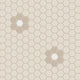 1" Hexagon Double Daisy Sheeted Original Ceramic Tile in Sand Dune Matte, Sweet Pea Matte & Calcite Matte