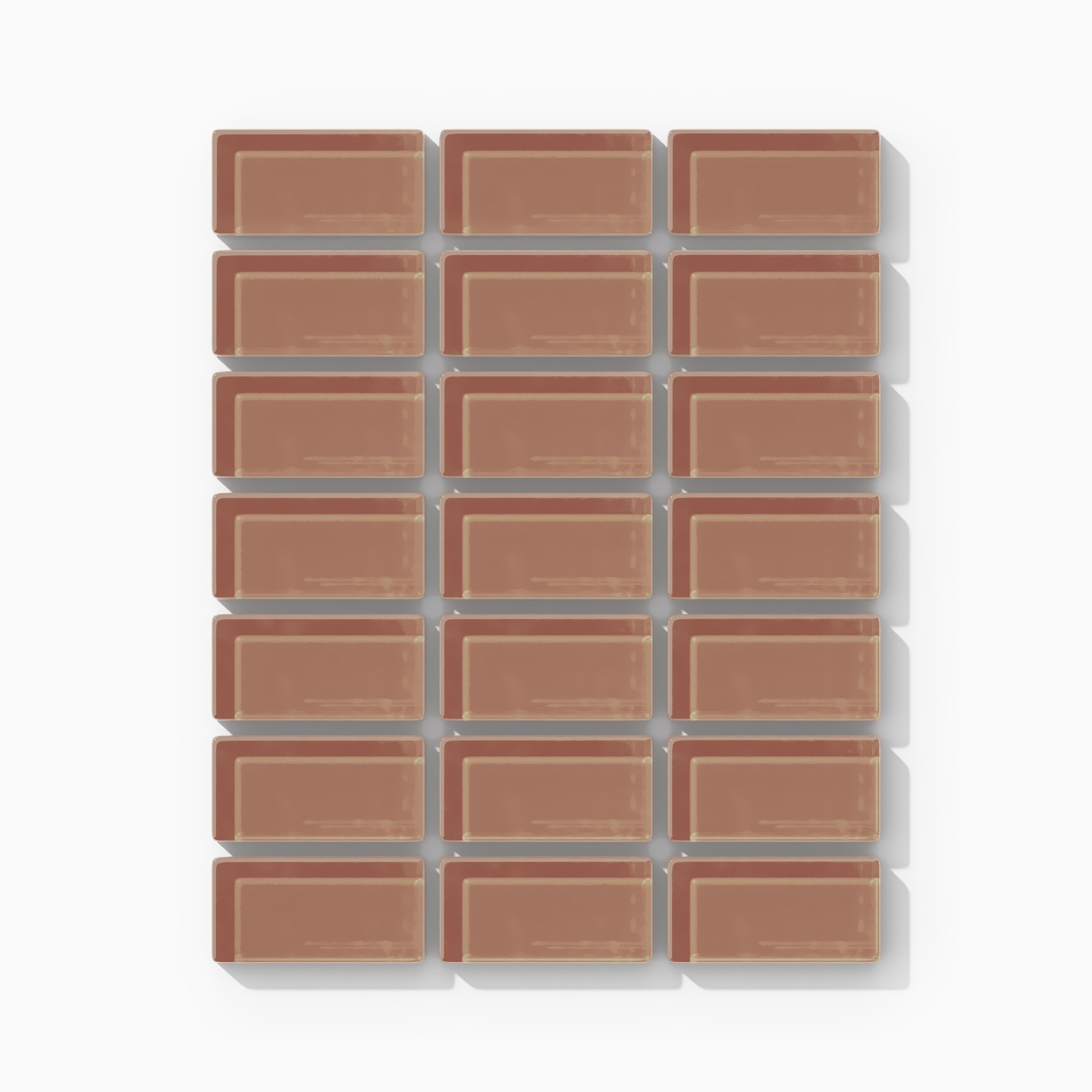 1x2 Straight Set Sheeted Glass Mosaic Tile in Sora Gloss