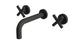 Contour Two Handle Wall Mount 7.5" Lavatory Faucet with Soft Cross Handles in Matte Black