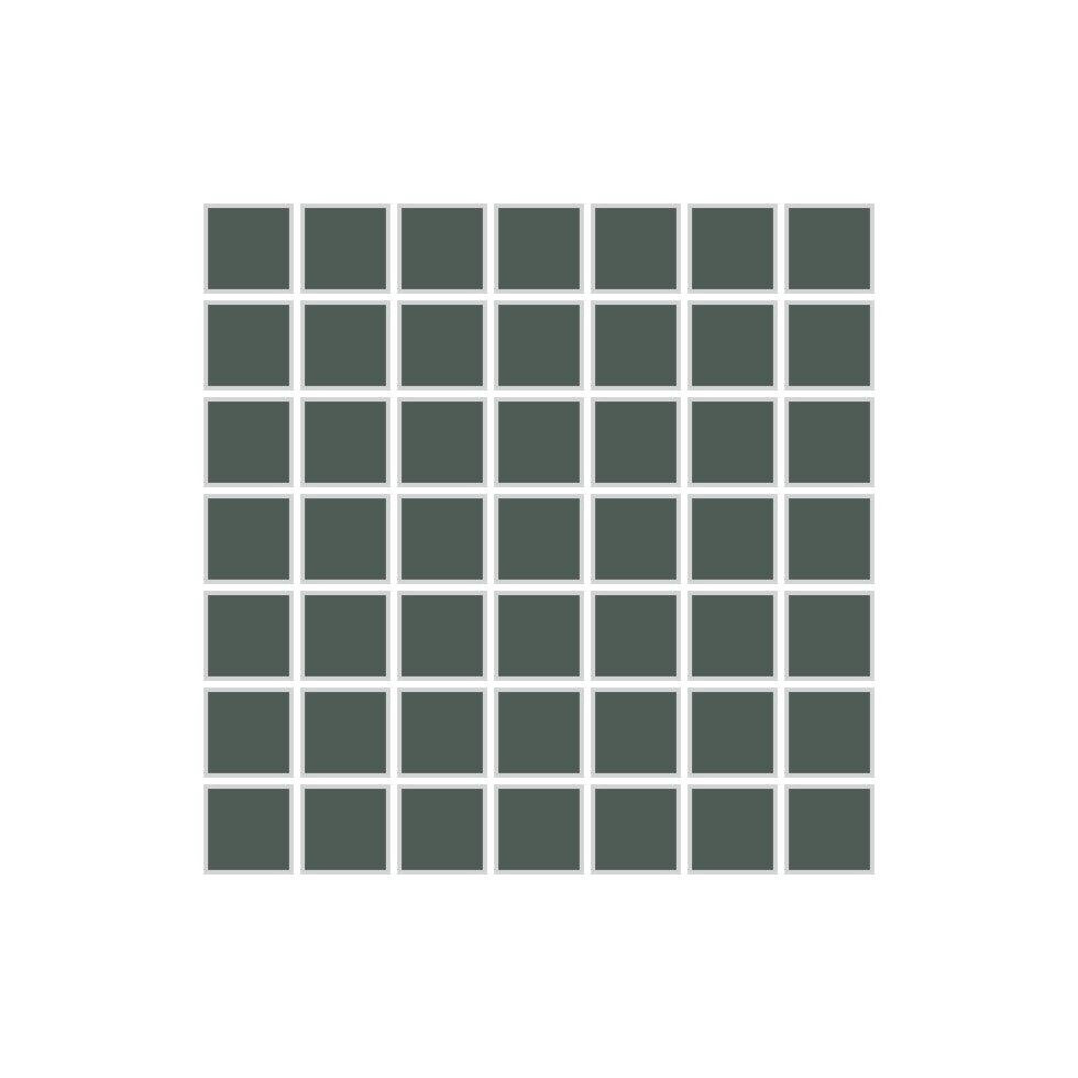 1x1 Straight Set Sheeted Original Ceramic Mosaic Tile in Tempest Matte