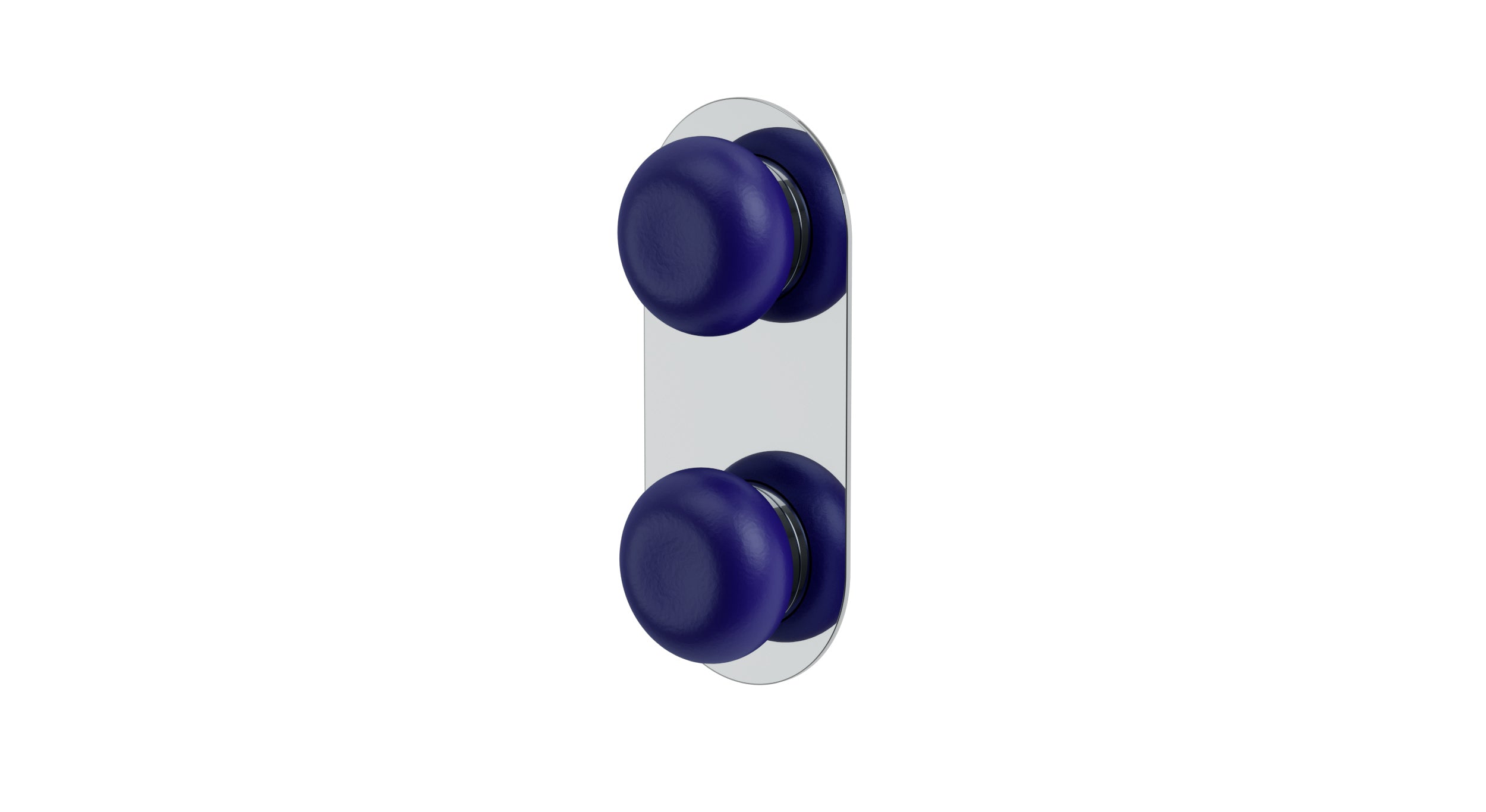 Foundry Two Handle Wall Mount Shower Trim with Pebble Ceramic Knob Handles