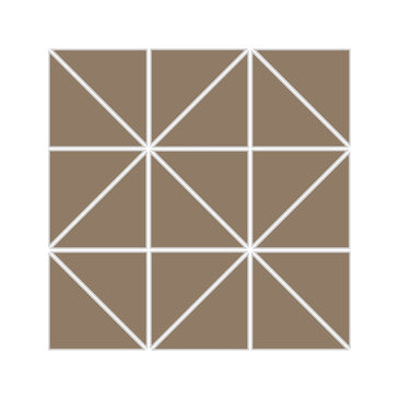 3" Triangle Sheeted - Quadrant Original Ceramic Mosaic Tile in Sandstone Gloss