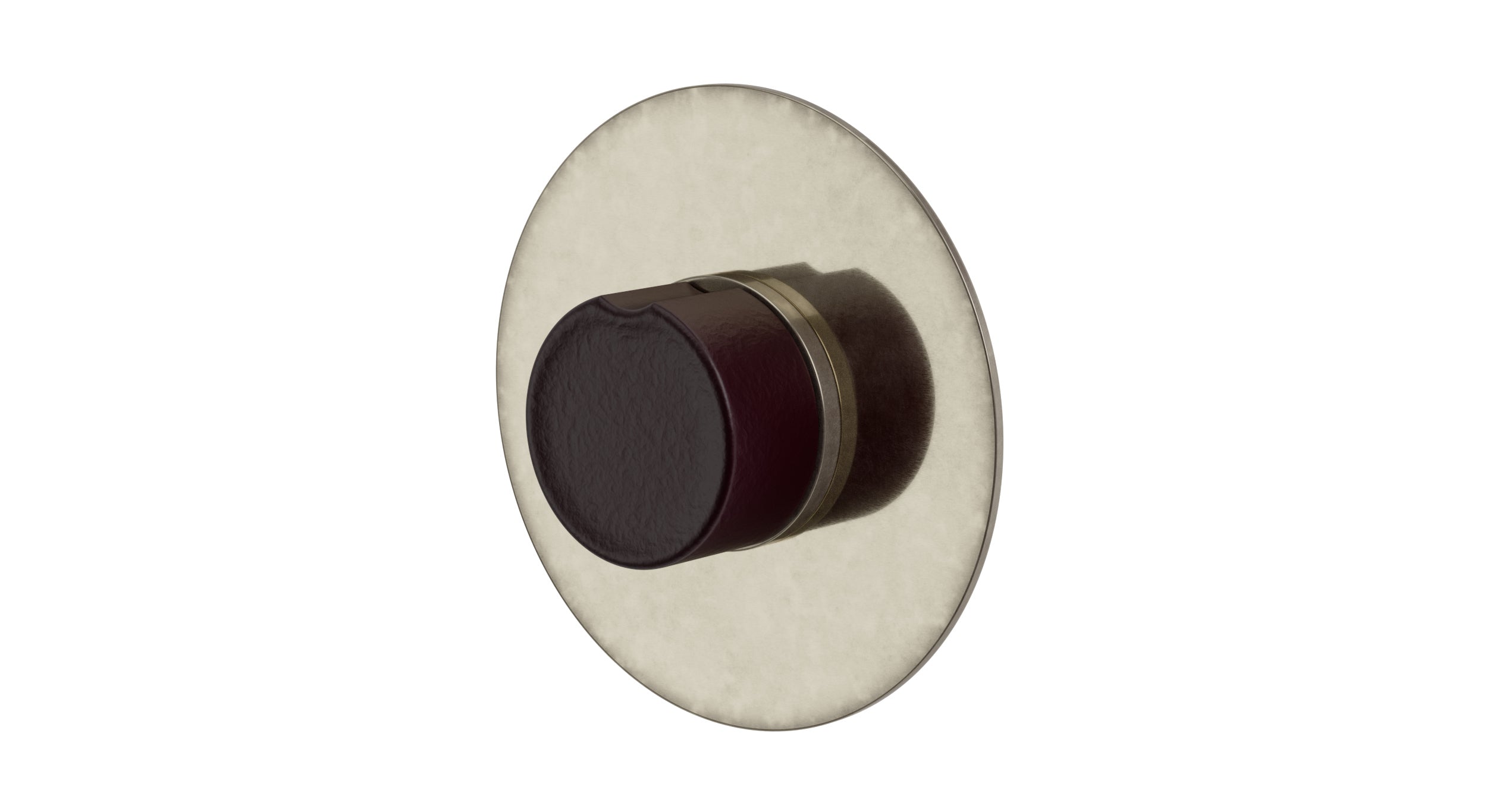 Foundry One Handle Wall Mount Shower Trim with Groove Ceramic Knob Handle in French Nickel