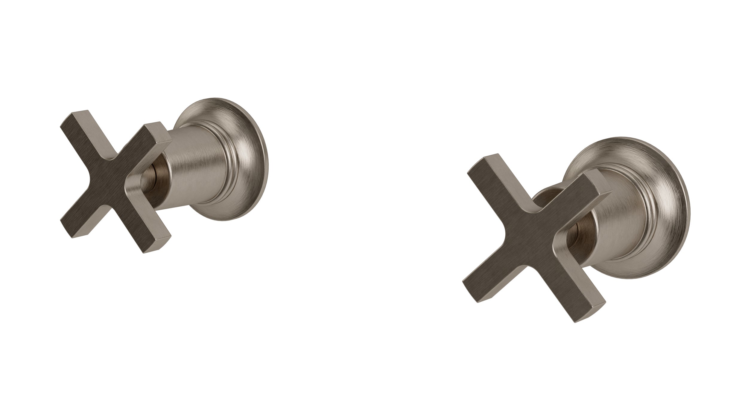 Emerson Two Handle Wall Mount Bath Trim with Classic Cross Handles in Antique Nickel