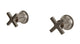 Emerson Two Handle Wall Mount Bath Trim with Classic Cross Handles in Antique Nickel