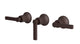 Emerson Three Handle Wall Mount Bath Trim with Diverter/Volume Control and Classic Lever Handles in Architectural Copper