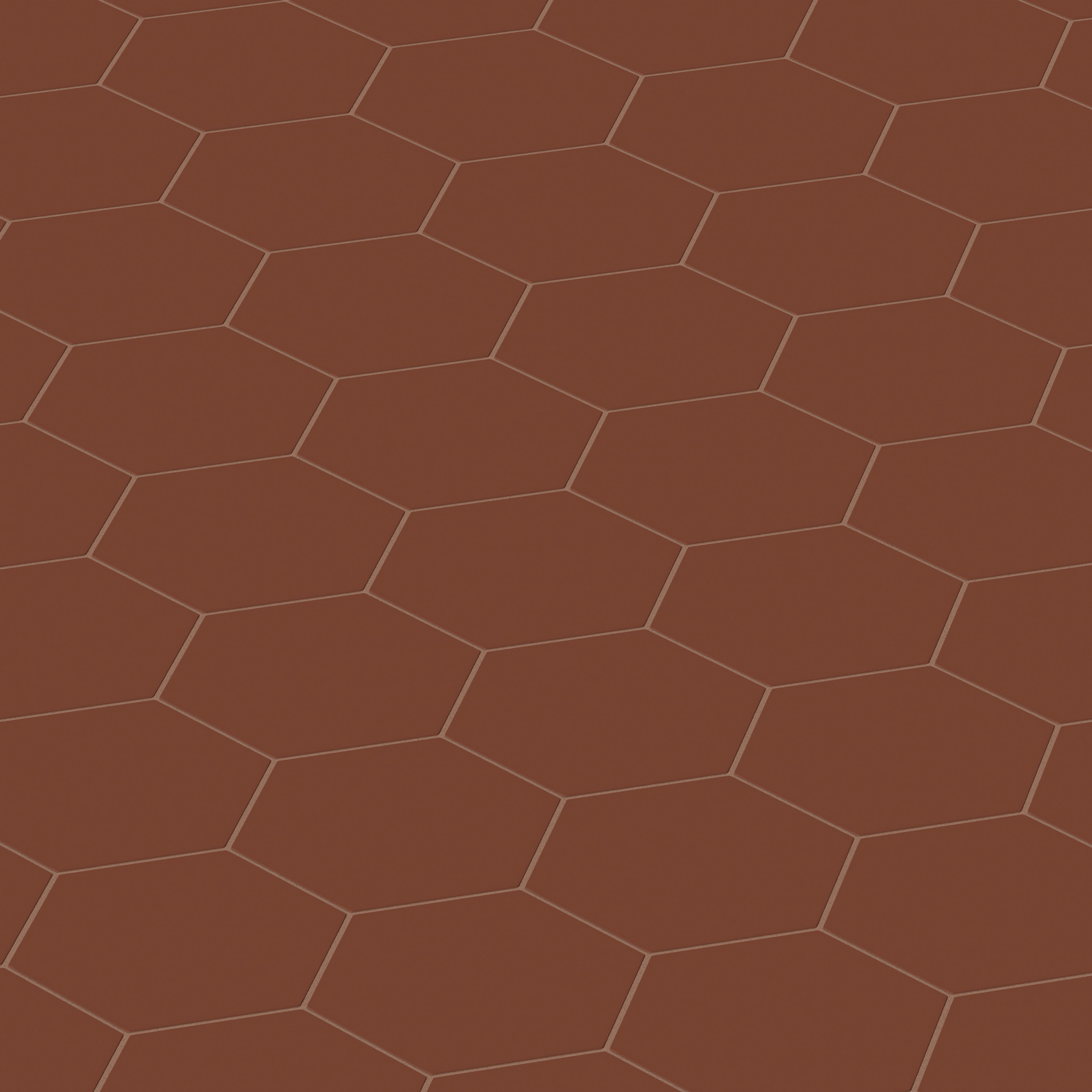 8" Hexagon Natural Press Ceramic Tile in Red Iron Oxide Matte
