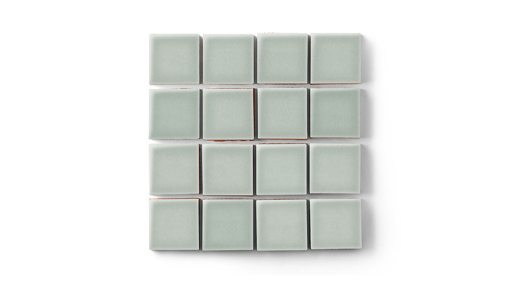 2x2 Straight Set Sheeted Original Ceramic Mosaic Tile in Overcast Gloss