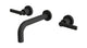 Flatiron Two Handle Wall Mount 7.5" Lavatory Faucet with Linear Lever Handles in Matte Black
