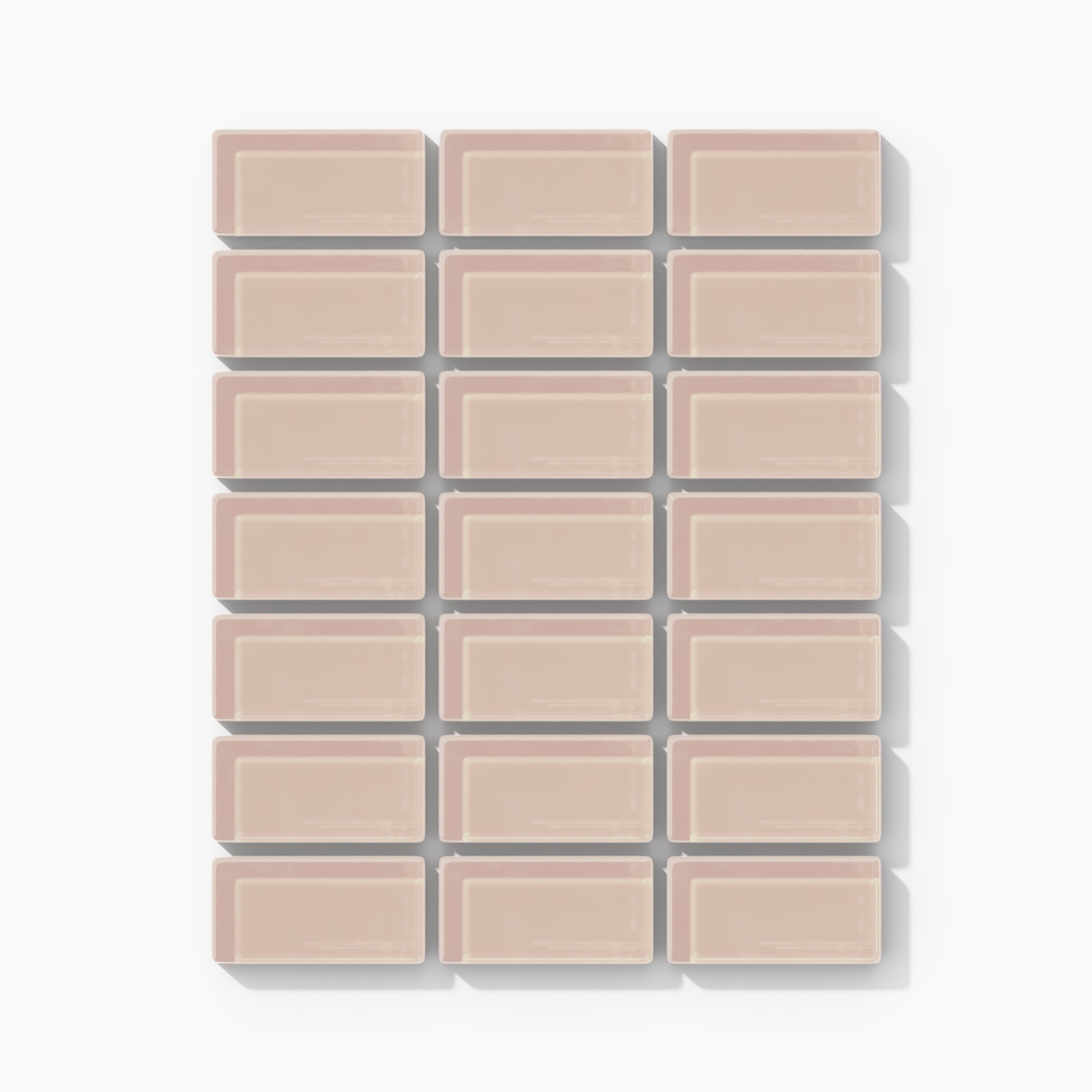 1x2 Straight Set Sheeted Glass Mosaic Tile in Rosy Finch Gloss